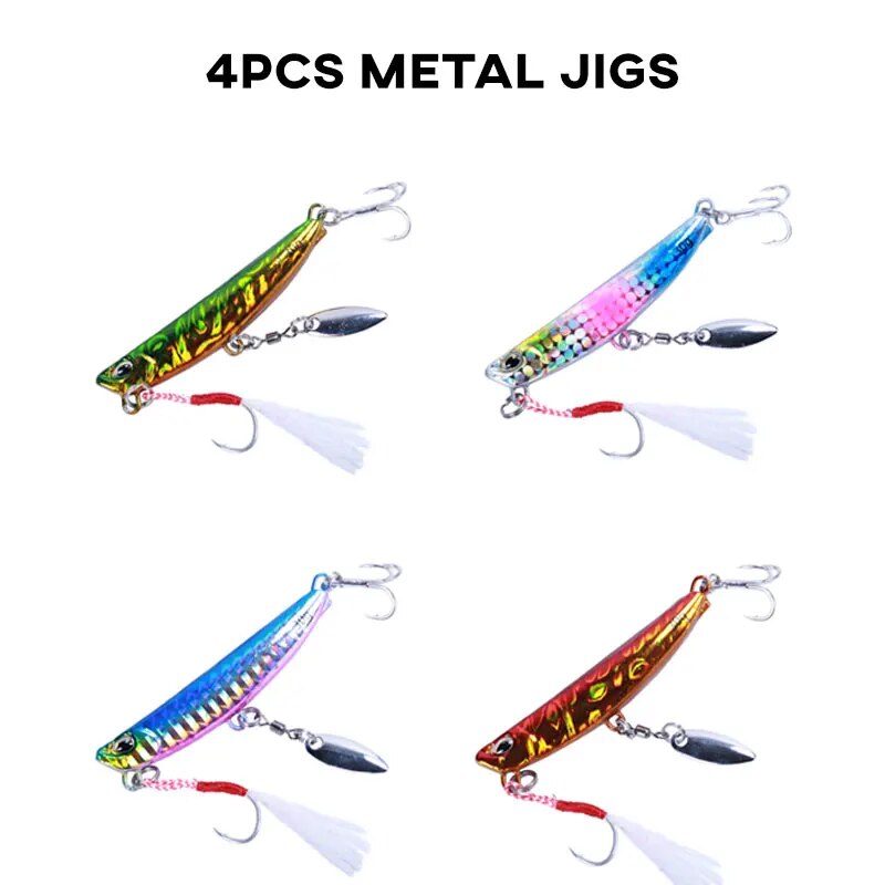 Fishing Lure Buzzbait - Metal Jig Spoon Fishing Lures 4pcs