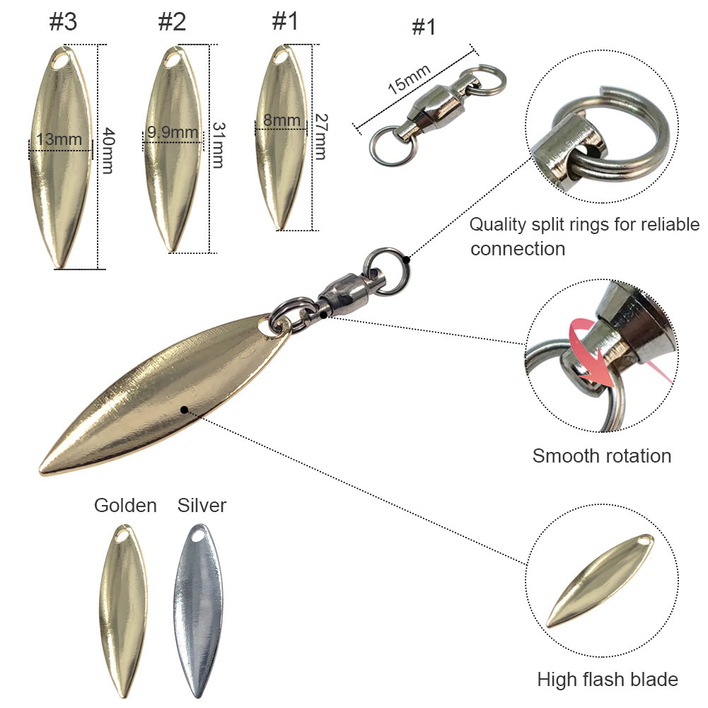 10pcs Willowleaf Blades Spinne - Fishing Lure Buzzbait ulasan dan harga