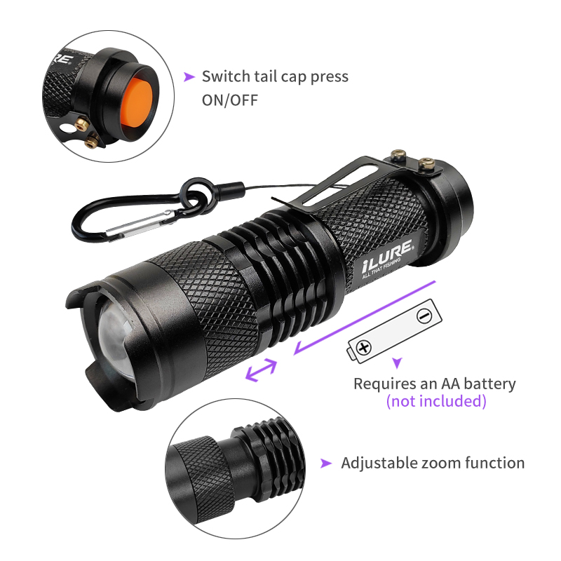 Mini UV Flashlight 395nm Ultra - Fishing Lure Making Kit ulasan dan harga